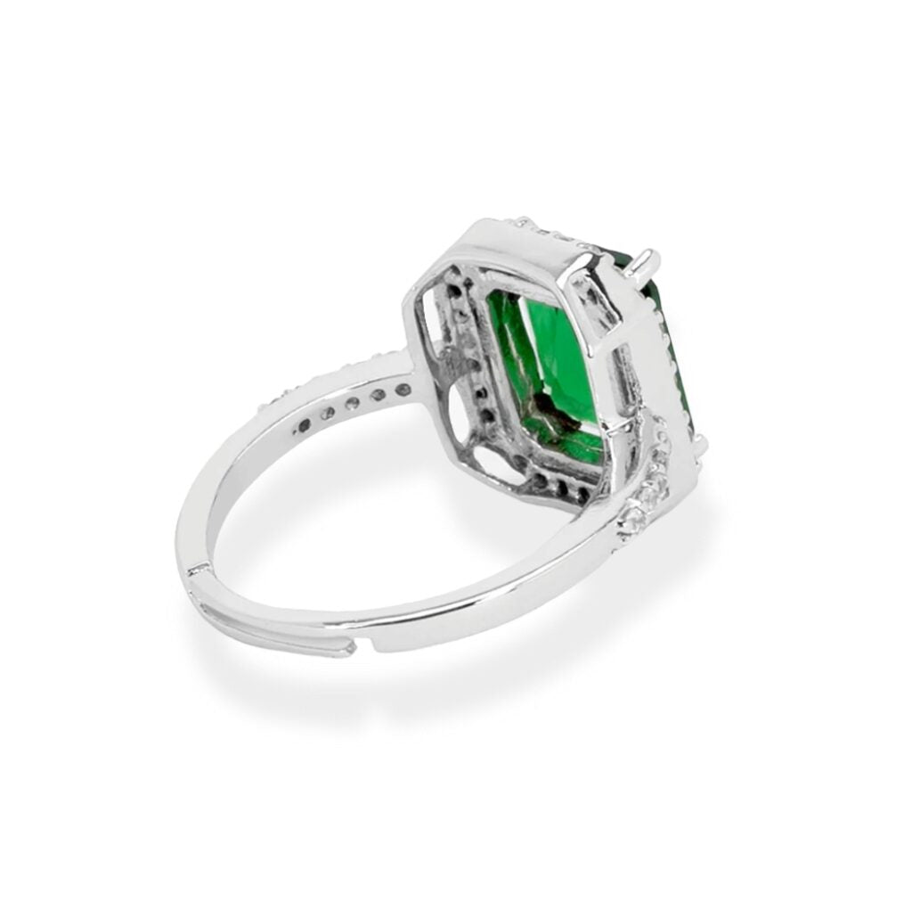 Emerald Green Silver Ring
