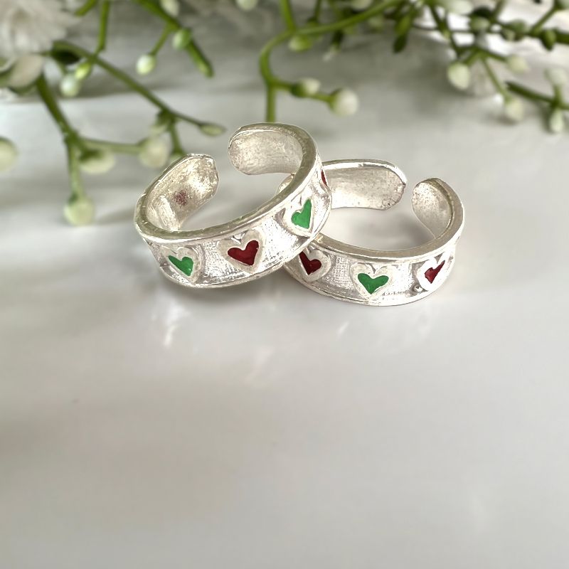 Heart Silver Toe Rings
