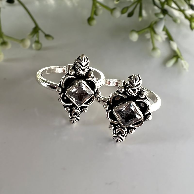 Oxidised Silver Tribal Toe Rings