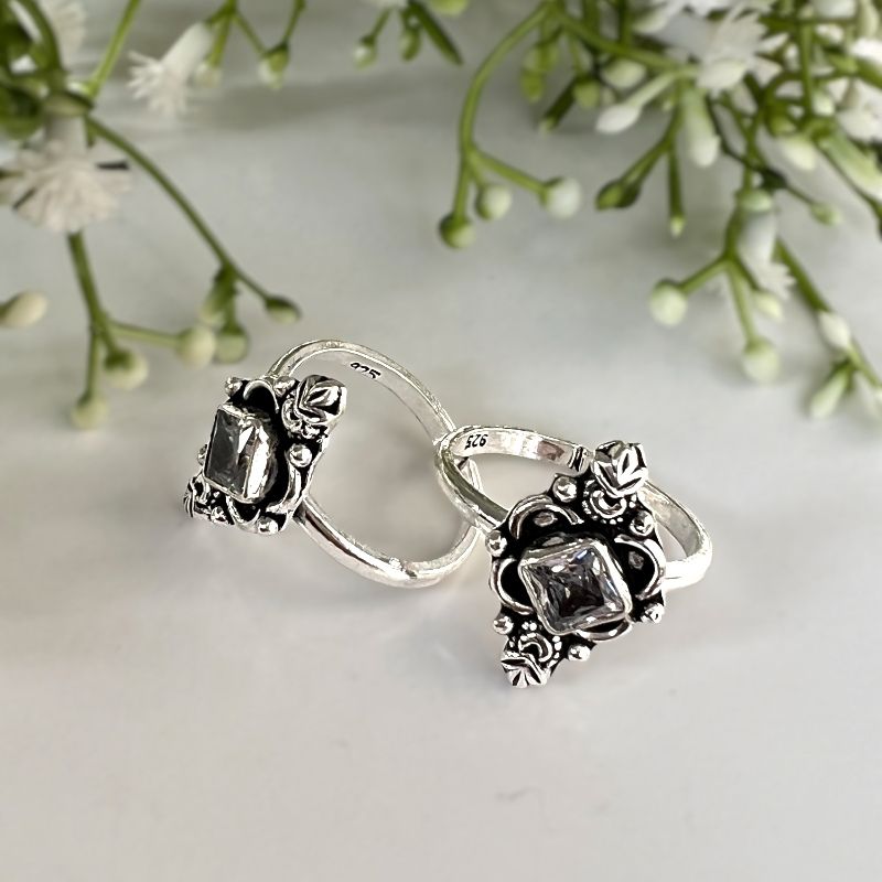 Oxidised Silver Tribal Toe Rings