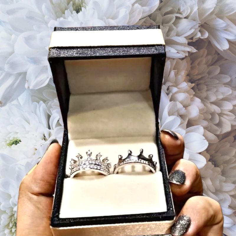 Silver Crown Couple Bands