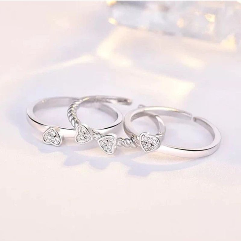 3 in 1 Silver Clover Ring