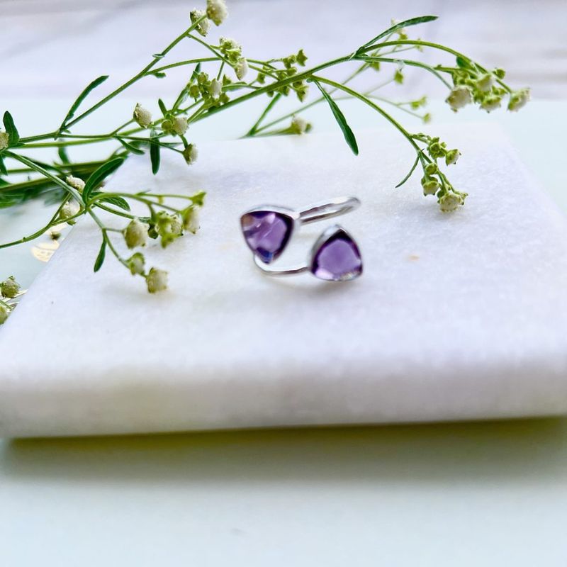 Amethyst Gemstone Silver Ring