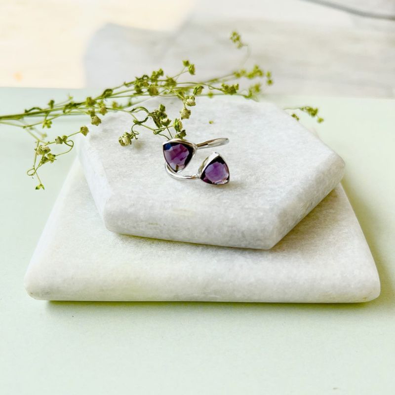 Amethyst Gemstone Silver Ring