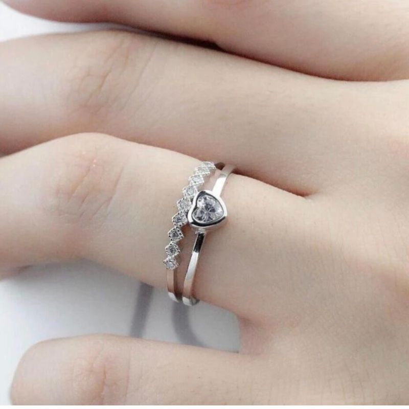 Dual Layer Heart Ring