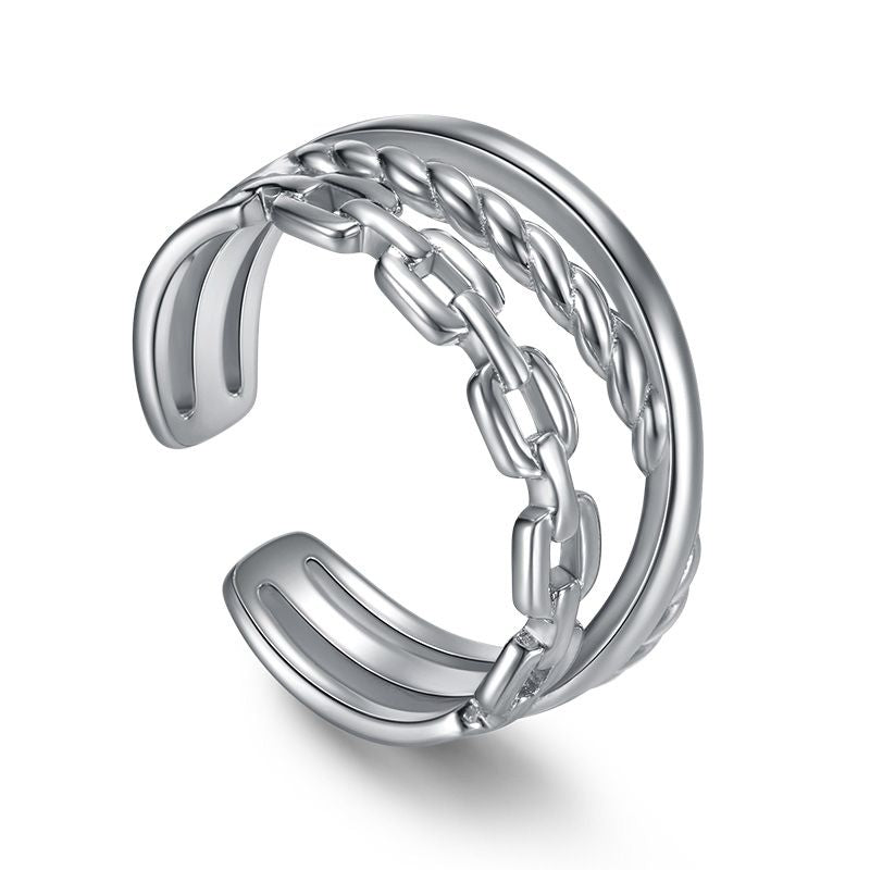 Silver Layered Ring