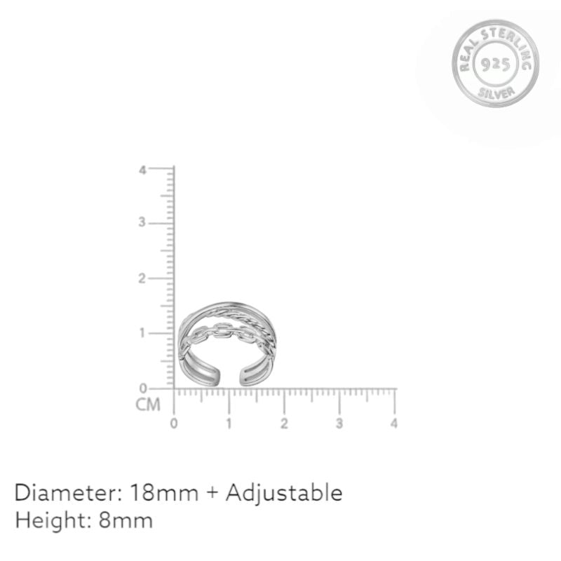 Silver Layered Ring