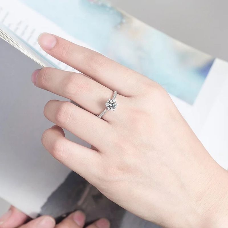 Silver Solitaire Zircon Ring