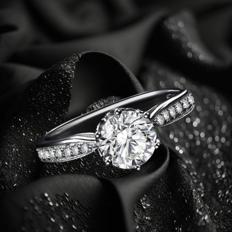 Silver Solitaire Zircon Ring