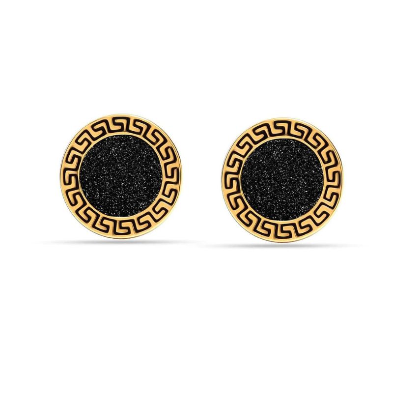 Black Greek Silver Cufflink