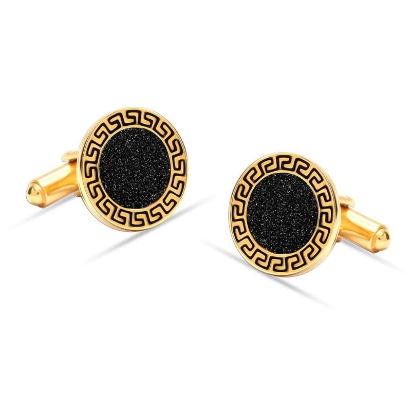 Black Greek Silver Cufflink