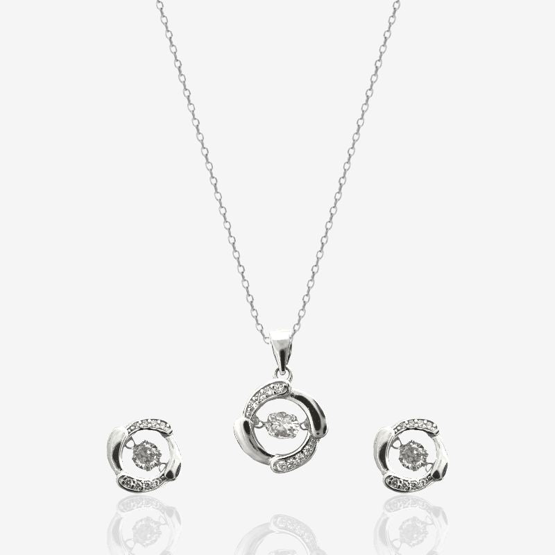 Movable Ziron Pendant Set With Chain
