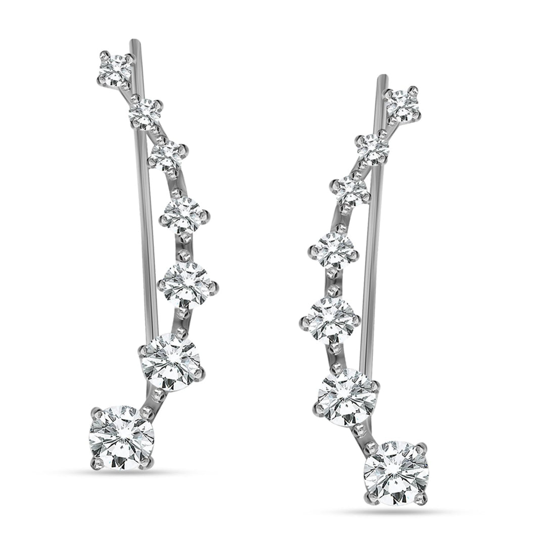 7 crystals ear cuff earrings