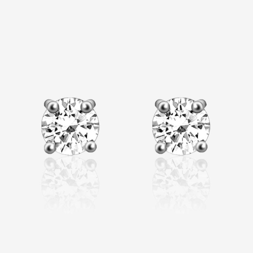 Silver zircon necklace set