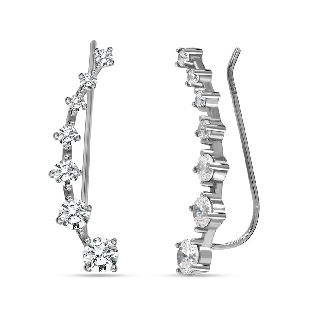 7 crystals ear cuff earrings