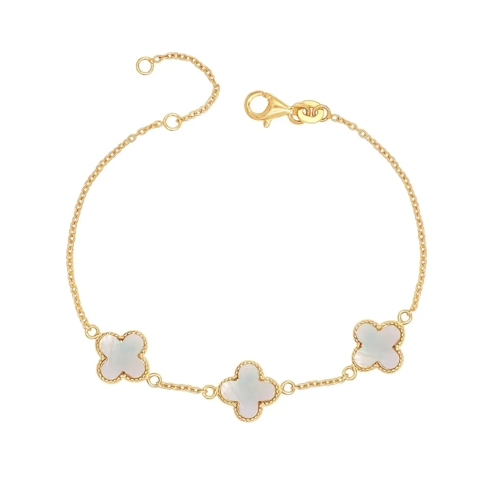 Mother Of Pearl Clover Bracelet