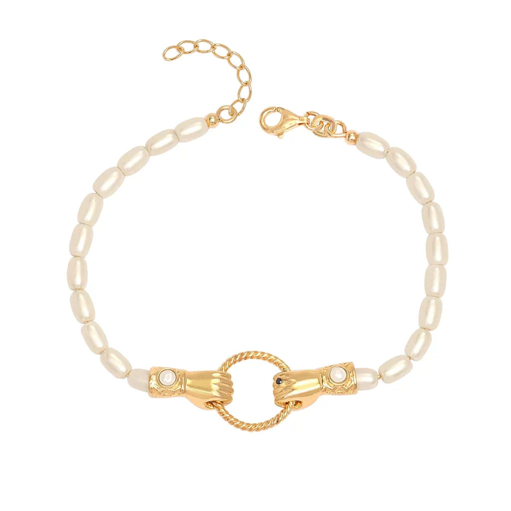 Lucky Hands Gold Plated Silver Bracelet