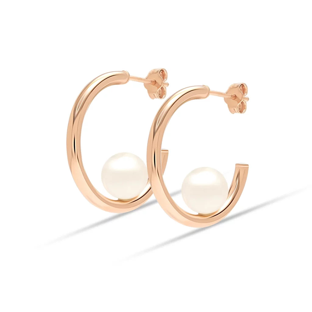 Rose Gold C Hoop Earrings