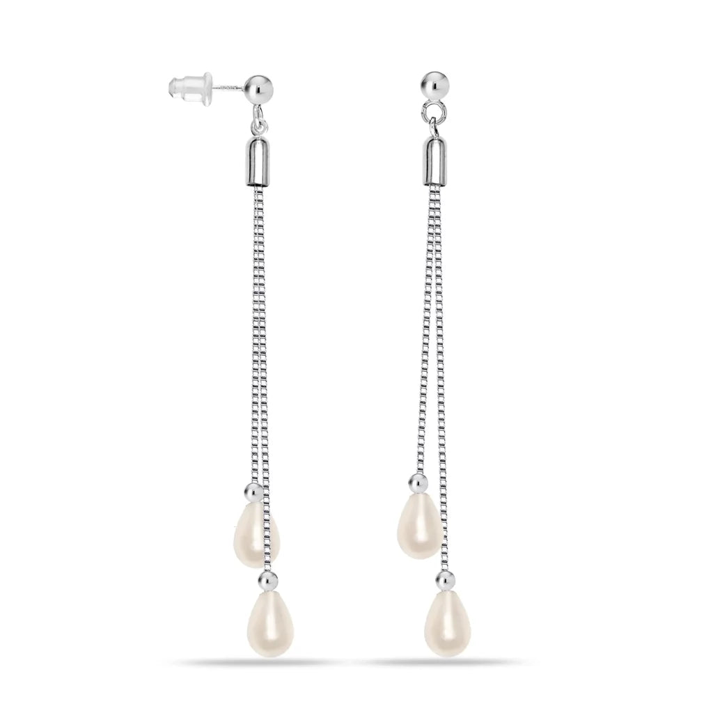 Pearl Drop Dangle Long Earrings