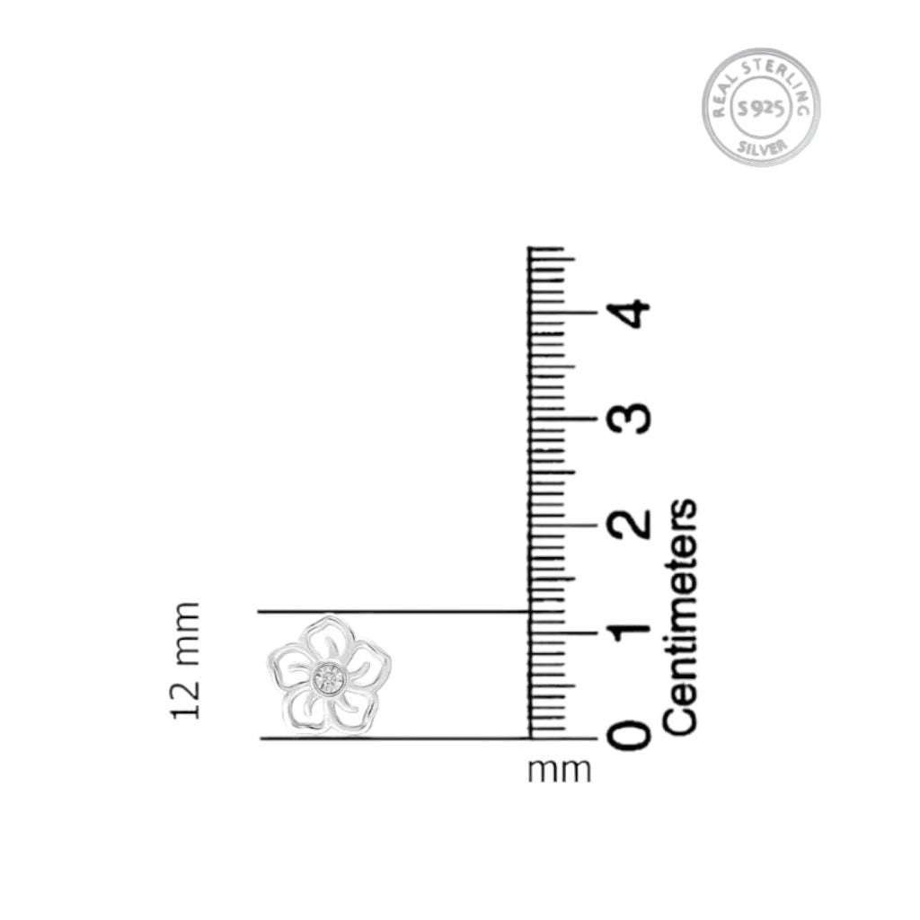 Diamond Flower Stud Earrings (0.01ct)