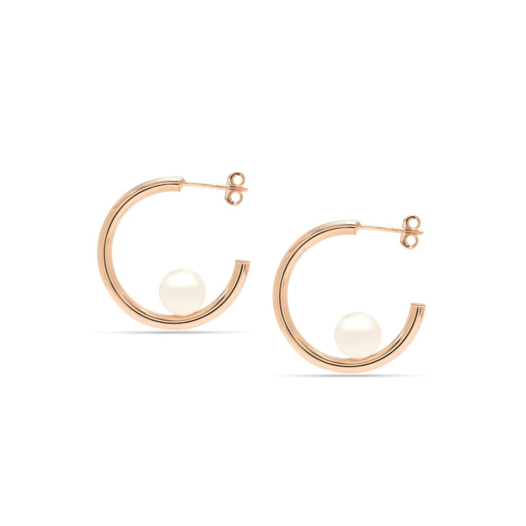 Rose Gold C Hoop Earrings