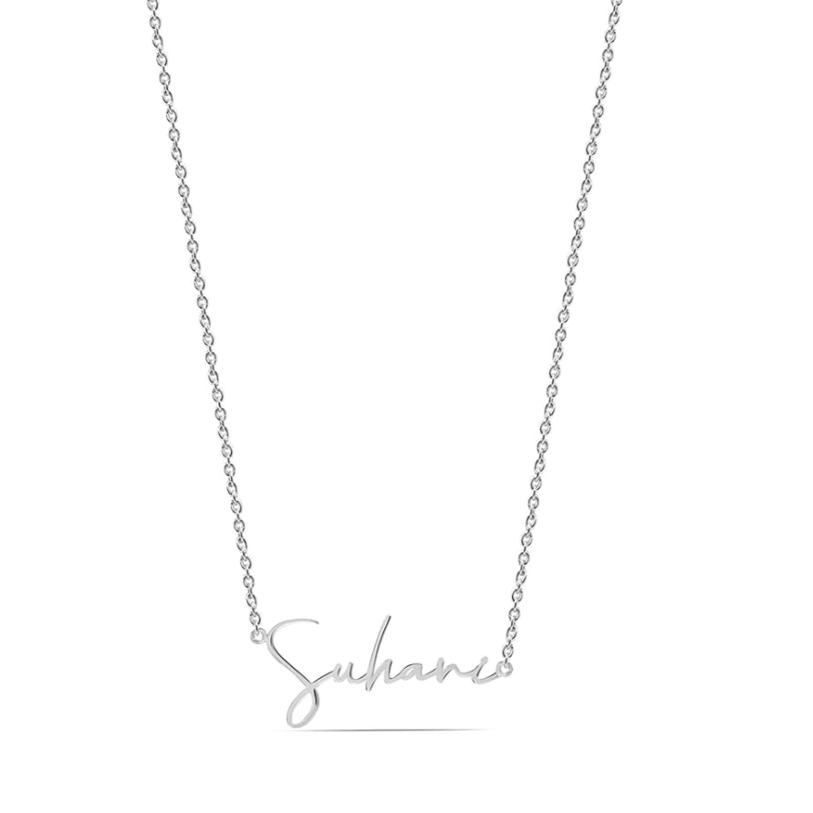 Personalised Signature Style Silver Necklace