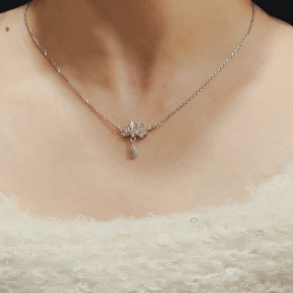 Charming Silver Baguette Necklace