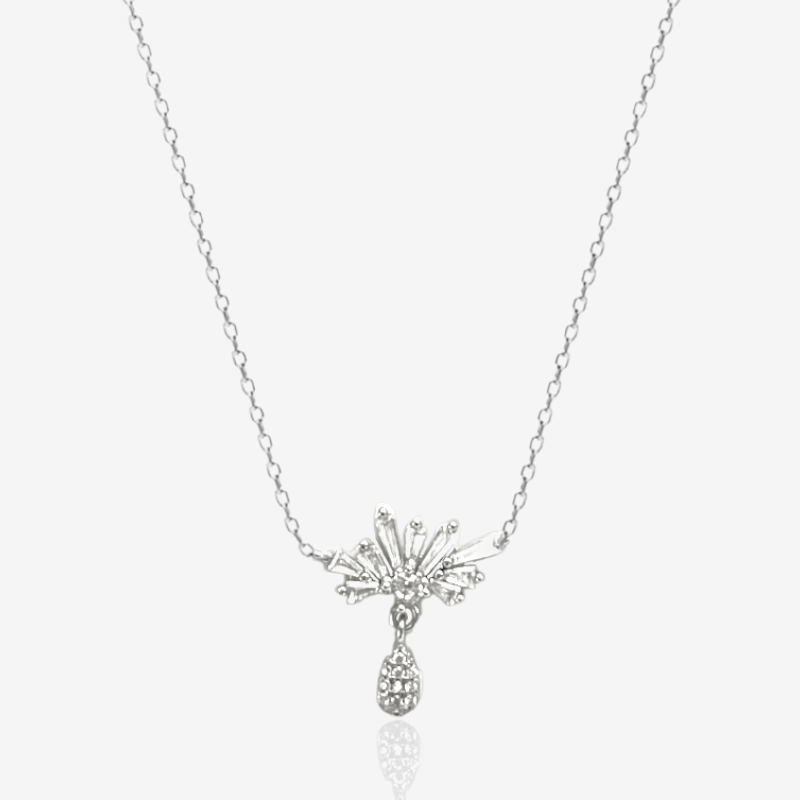 Charming Silver Baguette Necklace