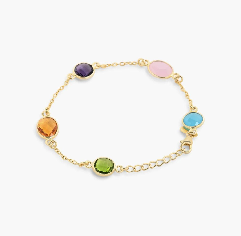Multi Gemstone Gold Bracelet