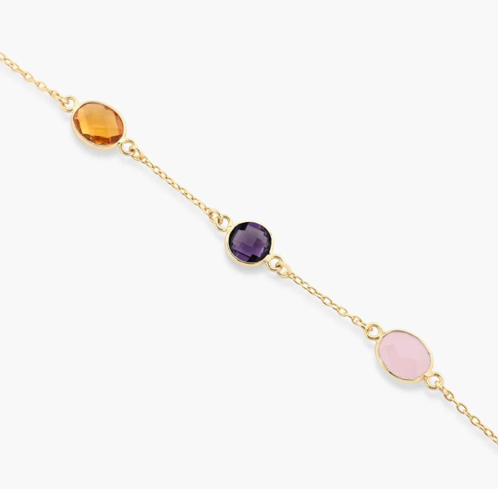 Multi Gemstone Gold Bracelet