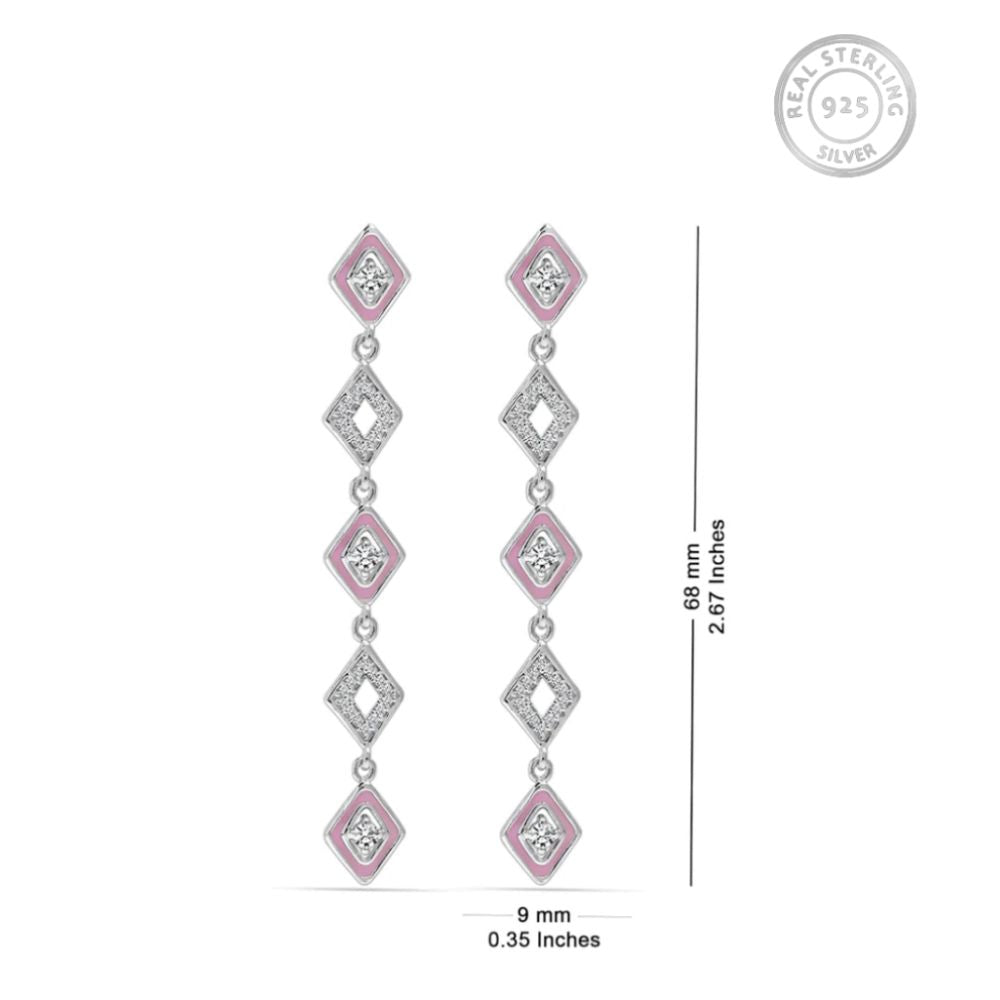 Drop Dangle Silver Earrings