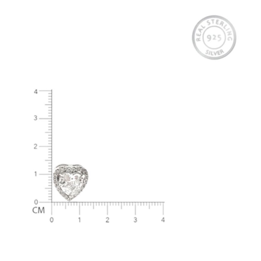 Sparkling Heart Stud Earrings