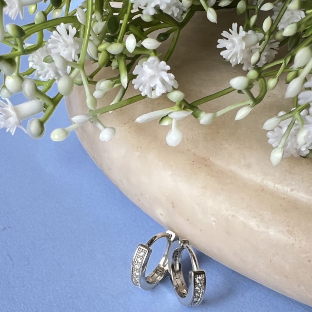 Sparkling Mini Hoop Earrings