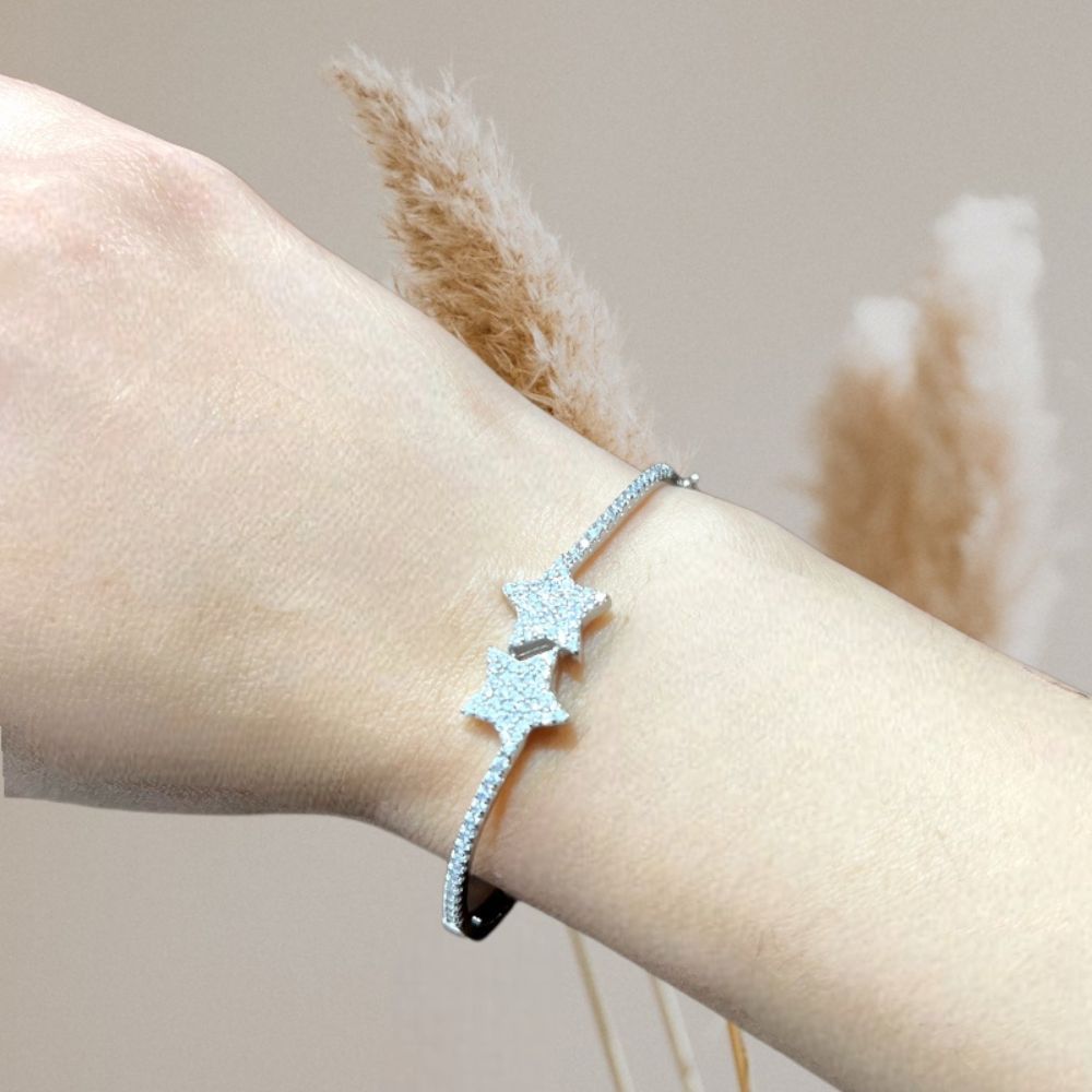 Twin Star Bangle Bracelet