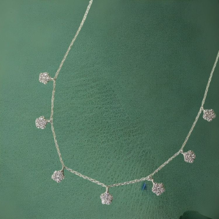 Floral Silver Choker Necklace