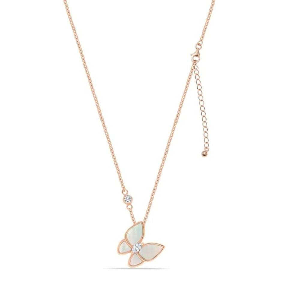 Mother of Pearl Butterfly Rosegold Necklace