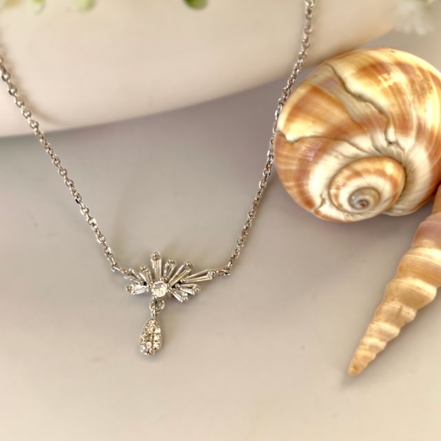 Charming Silver Baguette Necklace