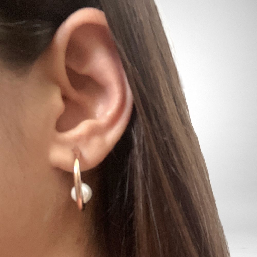 Rose Gold C Hoop Earrings