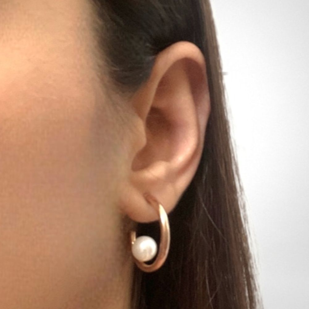 Rose Gold C Hoop Earrings