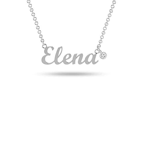 Personalised Cursive Birthstone Name Necklace