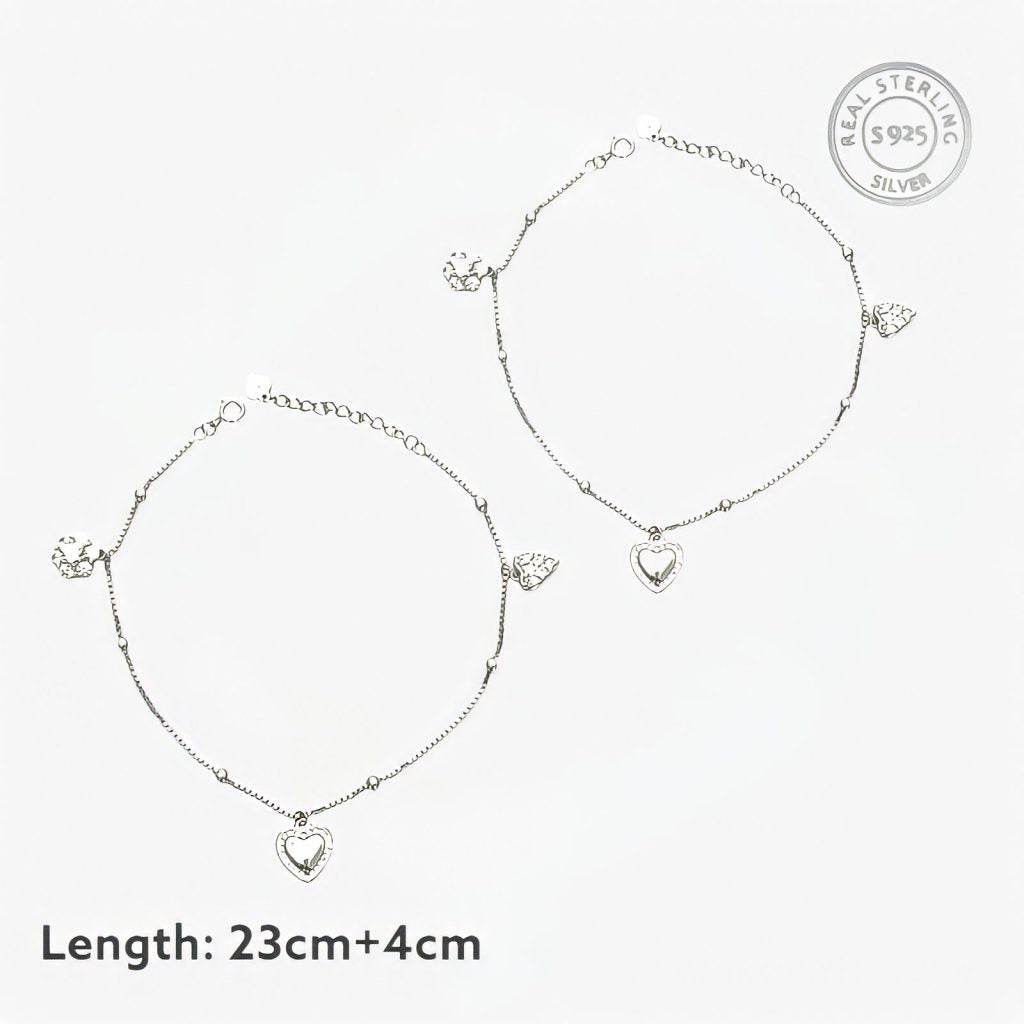 Heart Charm Zircon Anklet