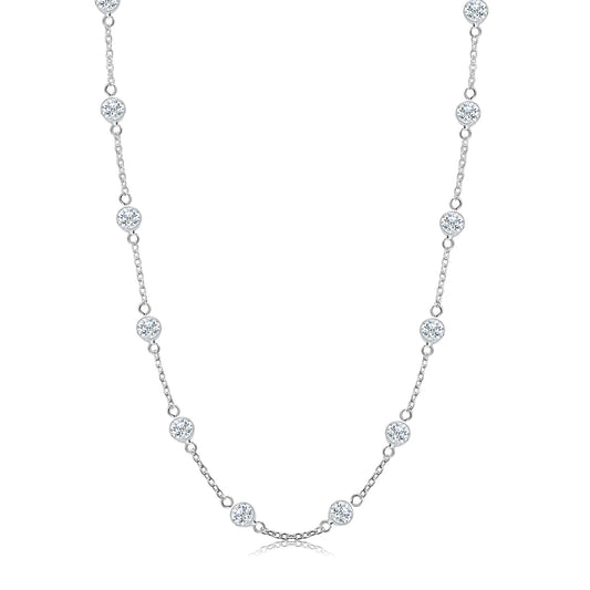 Sparkling Zircon Bezel Connector Necklace