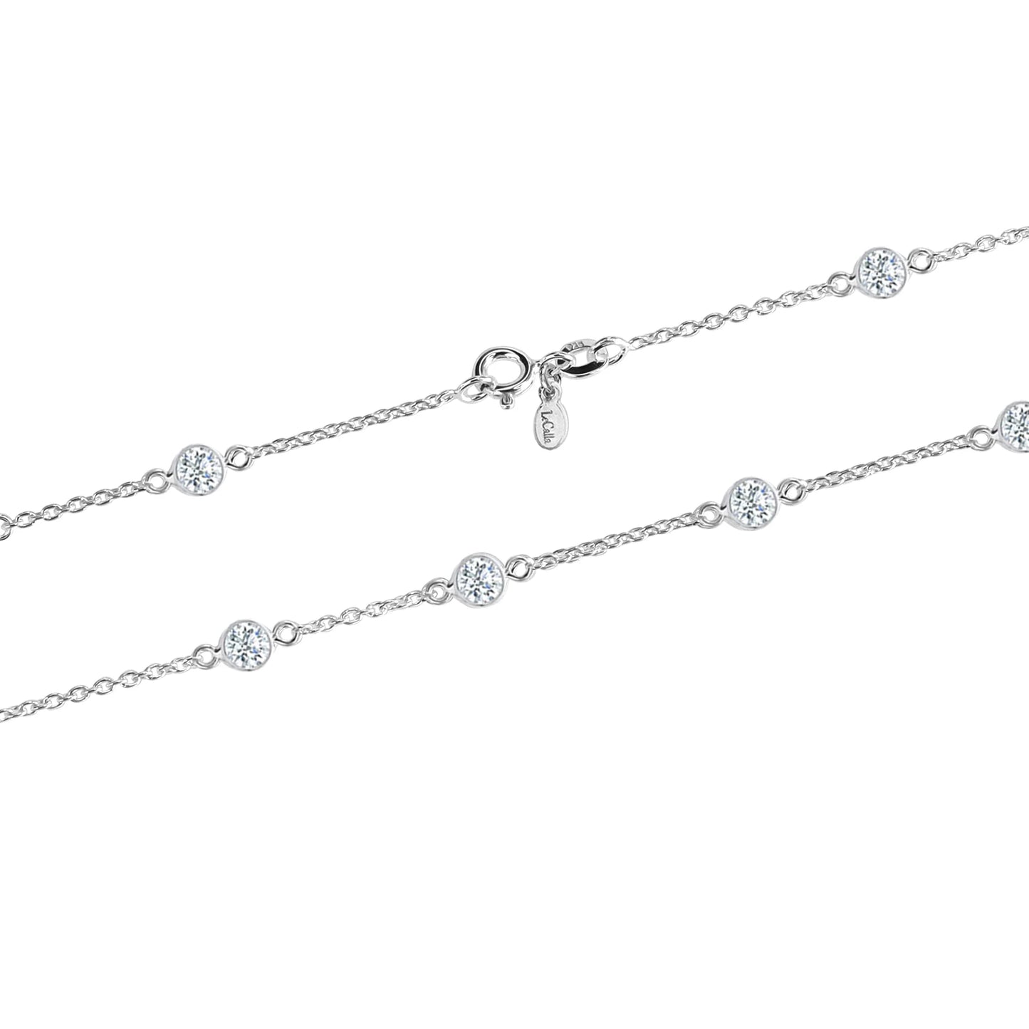 Princess silver zircon necklace set