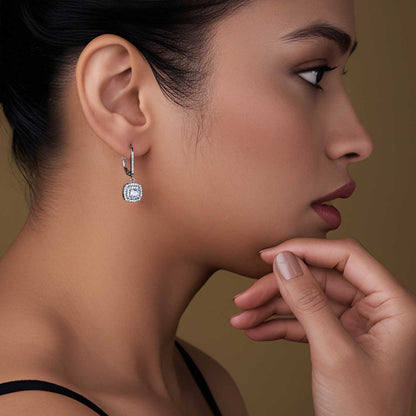 Halo Cz Liver Back Earrings