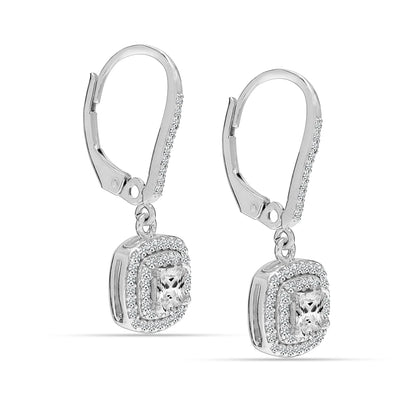 Halo Cz Liver Back Earrings