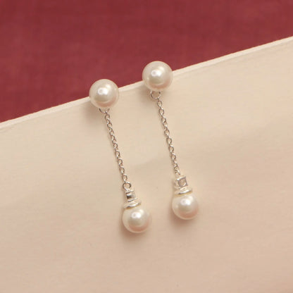 Pearl Back Lock Earrings