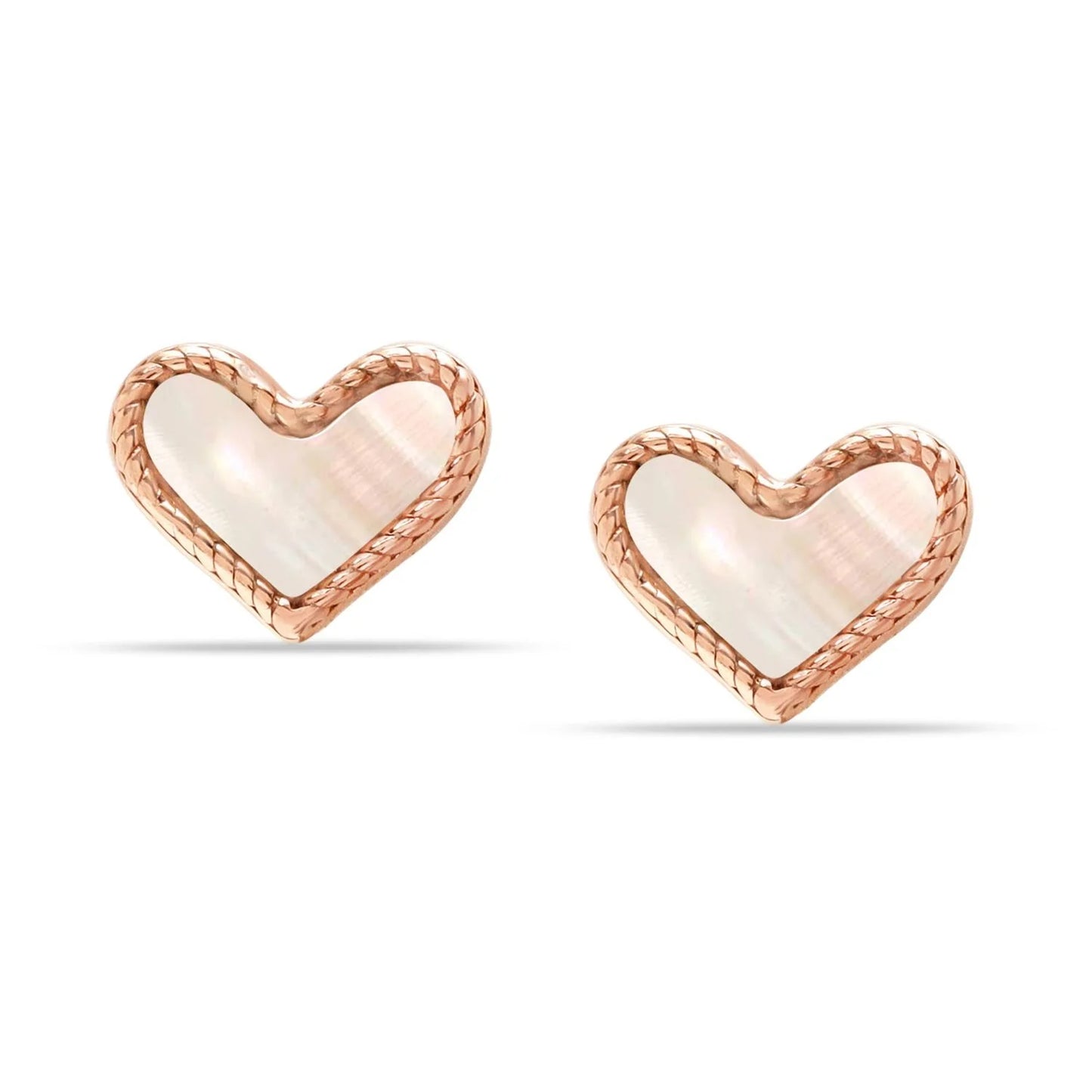 Heart rosegold plated stud earrings