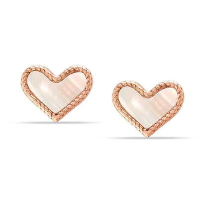 Heart rosegold plated stud earrings