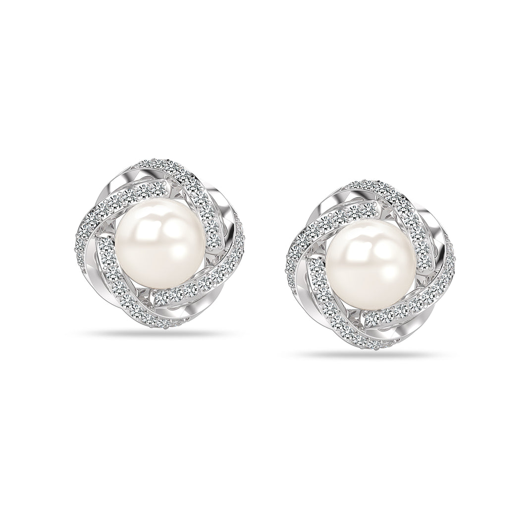 Pearly elegance Silver Earrings