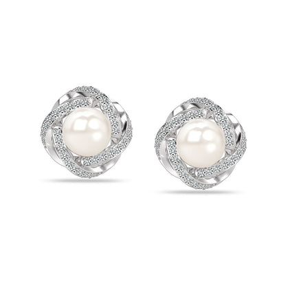 Pearly elegance Silver Earrings